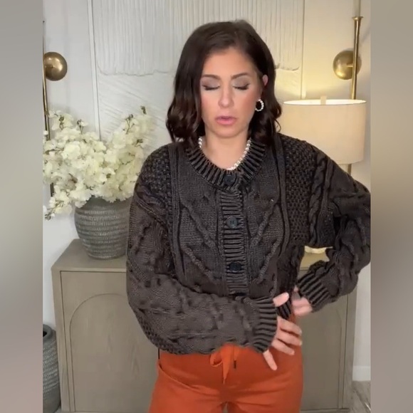 New Oli & Hali Mineral Wash Sweater Cardigan Top size XL - Picture 9 of 16